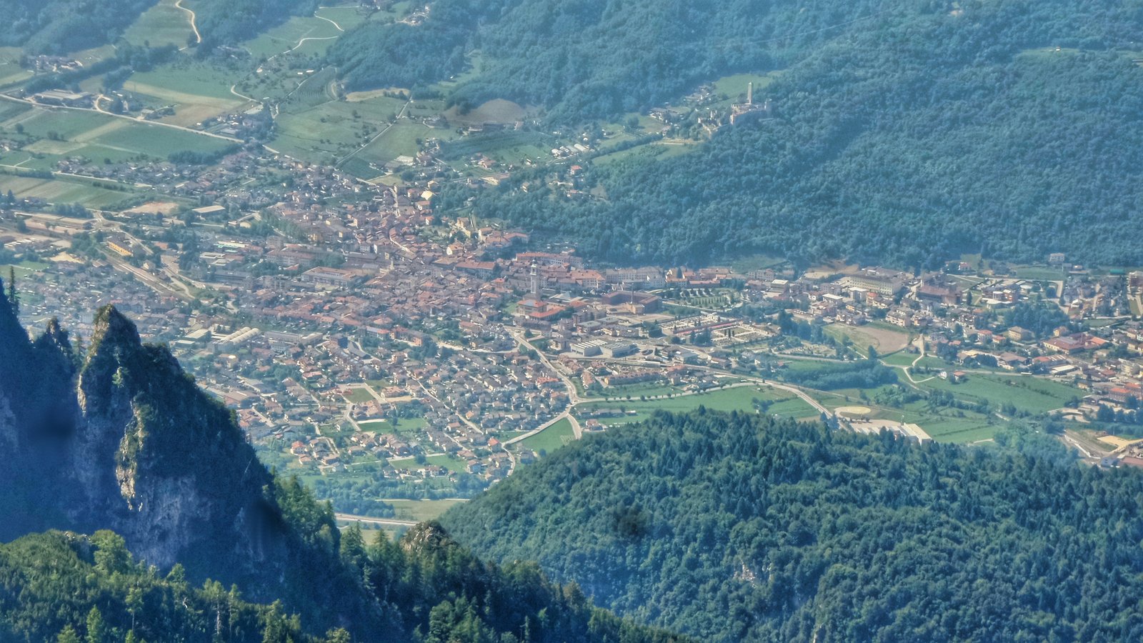 Panorama of Borgo Valsugana, historic centre of the lower valley