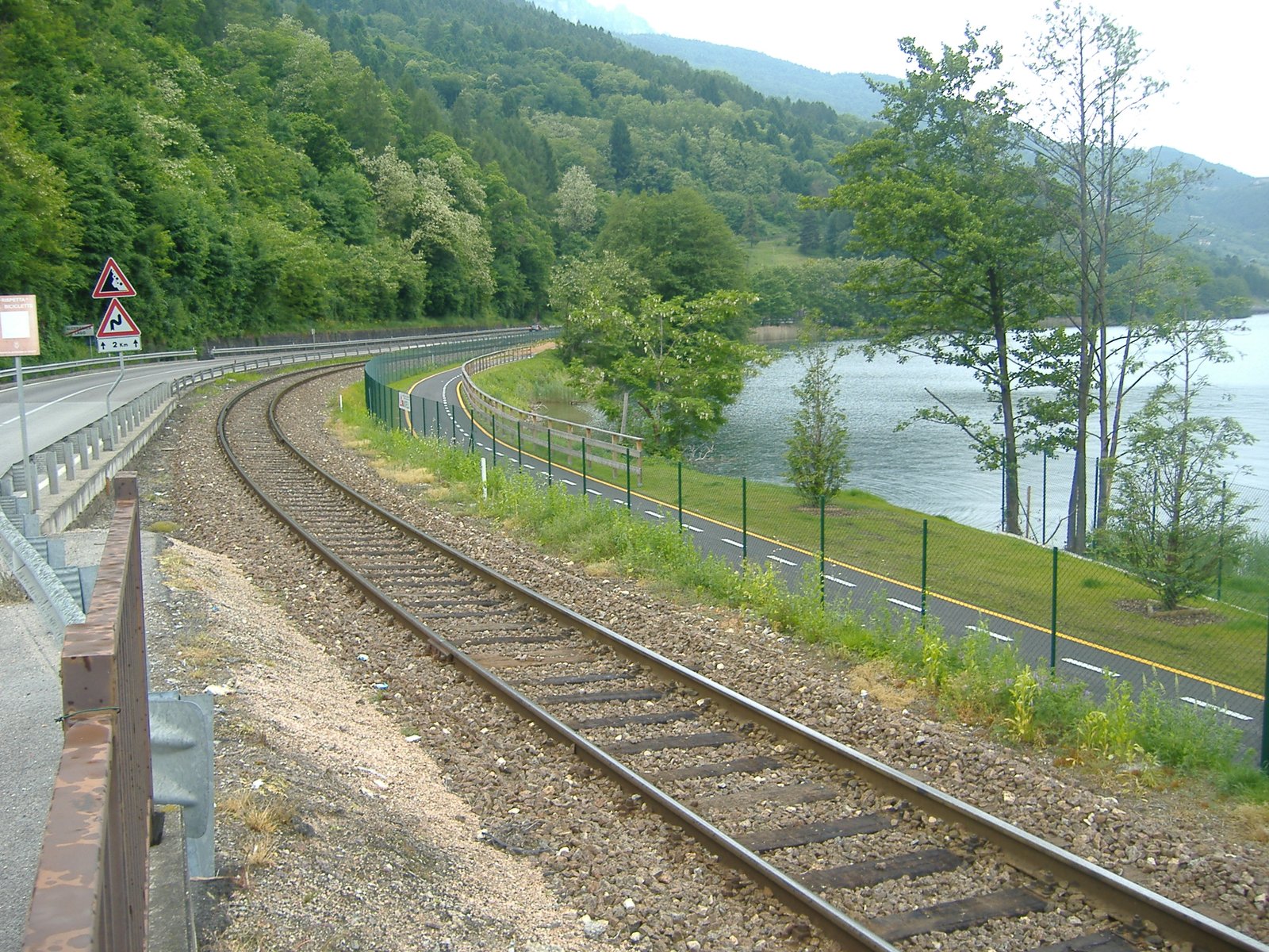 The Valsugana cycle path at Calceranica al Lago